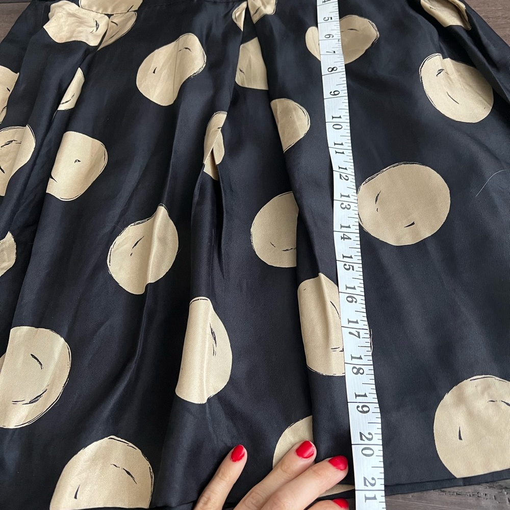 SOLDKate Spade 100 💯 Silk Blend Skirt size 6 black cream - Picture 8 of 10